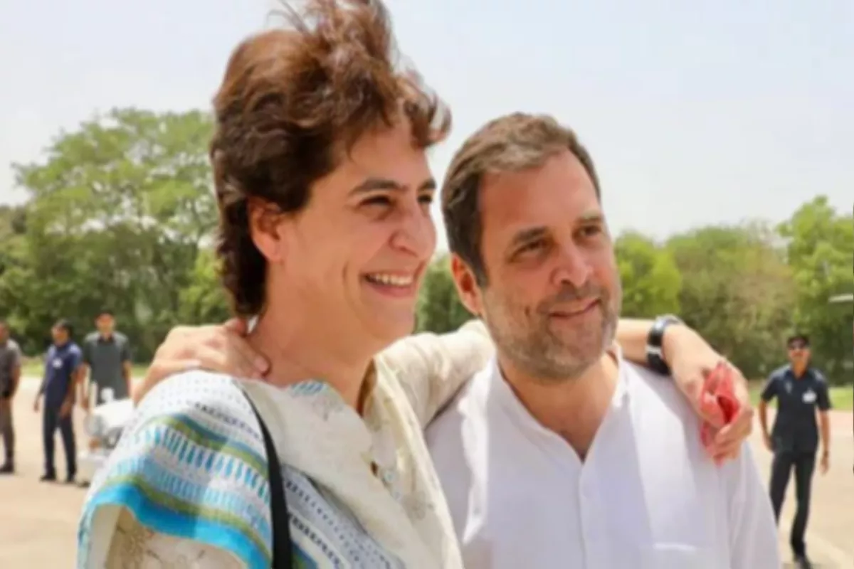 Rahul gandhi with priyanka gandhi