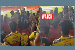 VIDEO, CSK vs GT: फाइनल मैच पर बारिश का साया, खचाखच भरे स्टेडियम में लड़ाई….महिला दर्शक ने मारा पुलिस को थप्पड़!